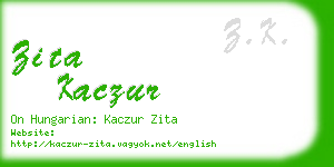 zita kaczur business card